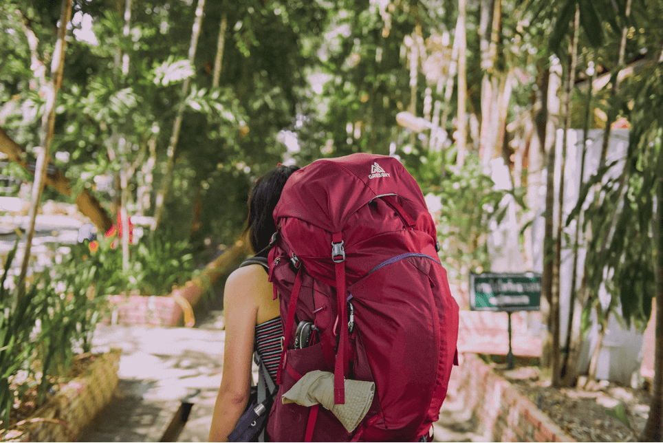 backpacker leaving on a journey
